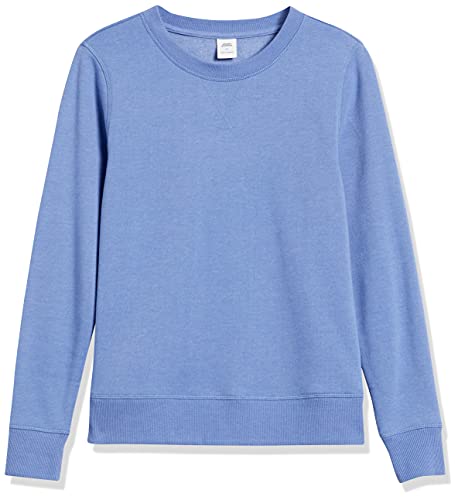 Amazon Essentials Women's French Terry Fleece Crewneck Pullover Sweatshirt (Available in Plus Size), Blue, M