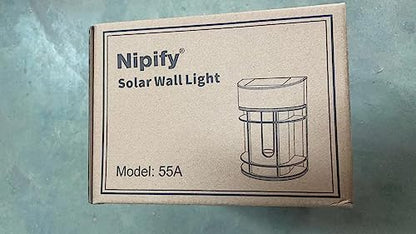 nipify Solar Fence Lights Outdoor Garden, 6 Packs LED Retro Solar Wall Lights Outdoor Waterproof, Auto On/Off Fence Lights Solar Powered for Patio Decking Gate Yard Stair Decoration(Warm White)