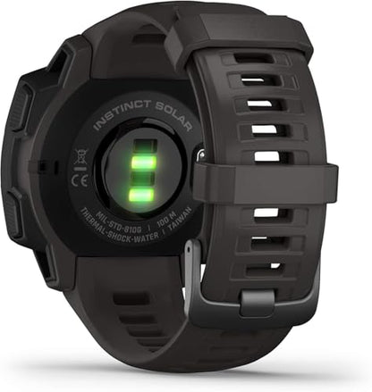 Garmin Instinct Solar, Solar-powered Rugged Outdoor Smartwatch, Built-in Sports Apps and Health Monitoring, Graphite