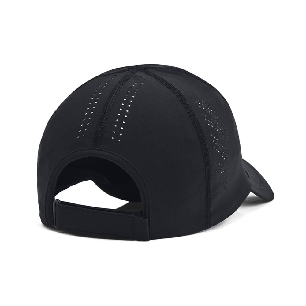 Under Armour Men's Iso-Chill Launch Run Adjustable Hat, (001) Black/Black/Reflective, One Size Fits Most