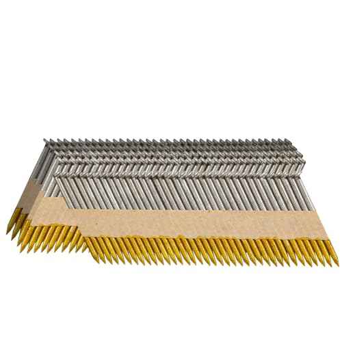 30-34 Degree Framing Nails 2"X.113" Ring Shank 1000 Count, D Head Hot Dipped Galvanized Paper Tape Strip Nails, for 30 to 34 Degree Framing Nailer