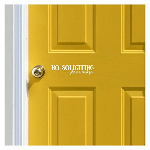 No Soliciting..Please and Thank You Vinyl Wall Decal (White)
