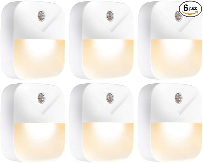Aultra Night Light LED Night Lights Plug Into Wall - Super Smart Dusk to Dawn Sensor Activated, Automated On & Off, Used for Kitchen, Bathroom, Home Improvement, Bedroom (6-Pack)
