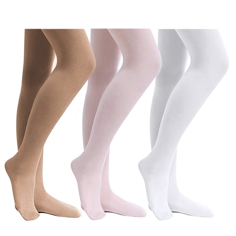 Stelle Girls' Ultra Soft Pro Dance Tight/Ballet Footed Tight(Toddler/Little Kid/Big Kid),BP+WT+TN,XS