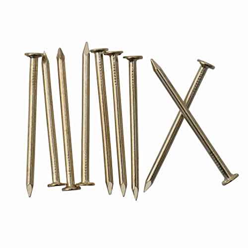 240pcs Gold Hardware Nails, 1-1/2¡± ¡¿ 14 Ga Brass Plated Wood Nails, Nails for Hanging Wall Decor, Finishing Nails, Picture Hanging Nails, Wall Nails, Roofing Nails