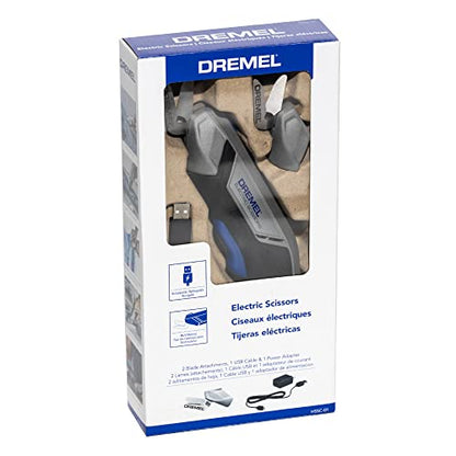 Dremel 4V Cordless Electric Scissors with USB Rechargeable Battery and Two Blade Attachments - Ideal for Cutting Cardboard, Fabric, and Paper, HSSC-01