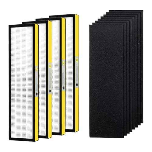 FLT5000 Replacement Filter C For G-Guardian Air Purifier AC5000,AC5000E,AC5250PT,AC5350B,AC5350BCA,AC5350W,AC5300B,CDAP5500B,AP2800CA. 4 Pack HEPA Filter + 8 Pack Activated Carbon Filter