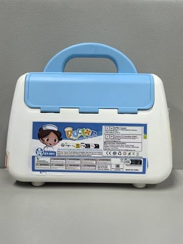 BUYGER 16 Pcs Kids Childs Toy Doctor Sets, Role Play Toys for 3 Year Old Boys, with Lights and Sounds, Gift, Blue