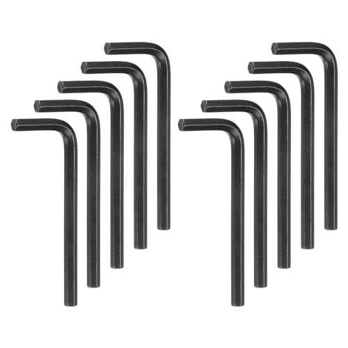 HARFINGTON 10pcs Hex Key Wrench 3/16" L-Shape Hexagon SAE Wrenches Chrome Vanadium Steel Repairing Tool for Home Repair, Black