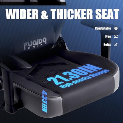 Big and Tall Gaming Chair 350lbs-Racing Style Computer Gamer Chair,Ergonomic Desk Office PC Chair with Wide Seat, Reclining Back, Adjustable Armrest for Adult Teens-Black/Grey