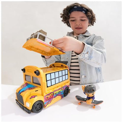 Tech Deck Sk8 Crew 2-in-1 Transforming Ultra Sk8 Bus & Storage with Fingerboard & Figure, Collectible Mini Skateboards, Kids’ Toys for Ages 5 and up