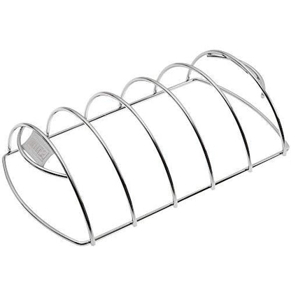 Weber Rib Rack, holds up to 5 Rib Racks/Spare Ribs, Non-Stick Stainless Steel, dishwasher safe, fits all Grills (Charcoal from Ø 47cm, Gas, Pellet, Electric) - Silver (6605)