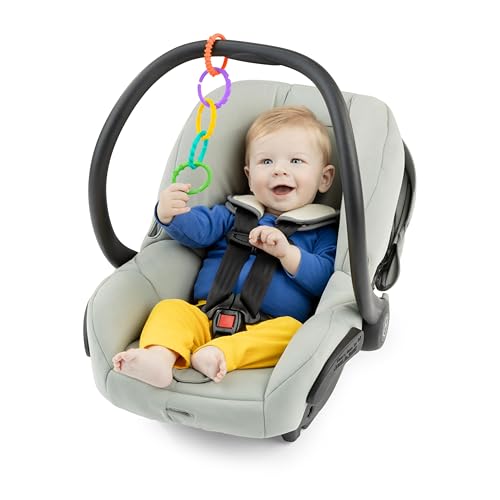 Bright Starts Lots of Links Rings Toys for Stroller or Carrier Seat, BPA-Free, Ages 0 Months Plus, Multicolor, 24 Count