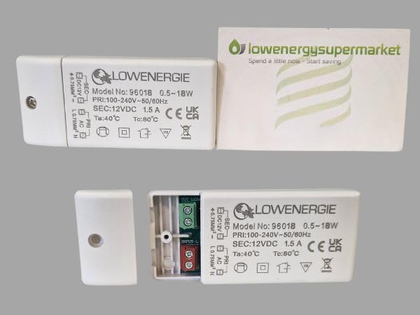 LOWENERGIE LED Driver Power Supply Transformer, 12w 240V - DC 12V, for Light Strips, LED Bulbs and Ring Doorbell (3)