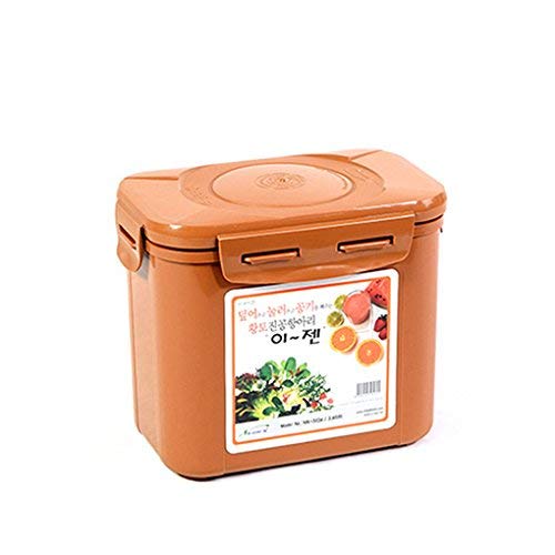 e-jen Premium Kimchi, Sauerkraut Container Probiotic Fermentation with Inner Vacuum Lid (Earthenware Brown, 0.45 gal/ 1.7L)