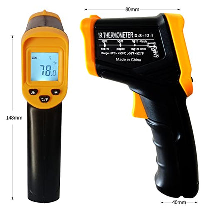 Digital Infrared Thermometer Gun for Cooking,BBQ,Pizza Oven,Ir Thermometer with Backlight,-58℉~932℉(-50℃~500℃) Handheld Non Contact Heat Laser Temperature Gun (Not for Human)