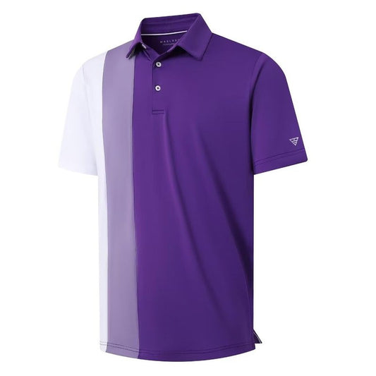 M MAELREG Golf Shirts for Men Dry Fit Casual Collared Lightweight Moisture Wicking Mens Polo Shirts Short Sleeve Purple