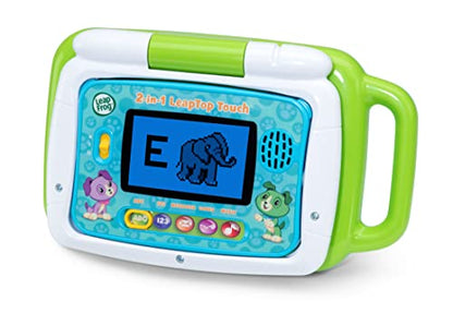 LeapFrog 2 in 1 LeapTop Touch Laptop, Green, Learning Tablet for Kids with 10 Modes of Play, Kids Laptop with Letters, Numbers, Vocabulary and Animals, Learning Toy Laptop for Kids Ages 2 Years +