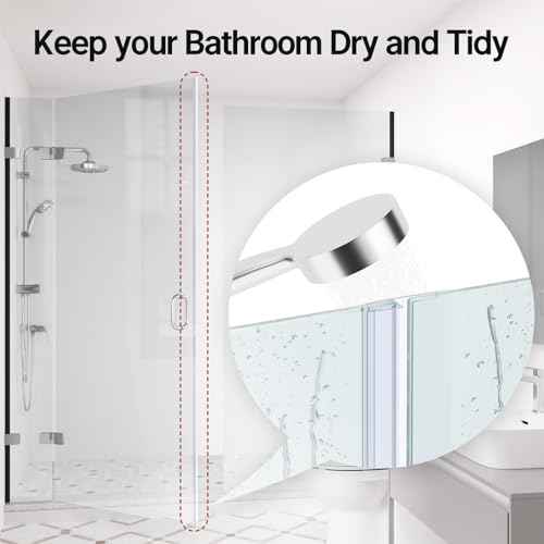 AmazerBath Shower Door Side Seal Strip (Set of 2), Frameless Glass Shower Door Seal Strip - Suitable for 1/4 Inch Glass, 78 inch
