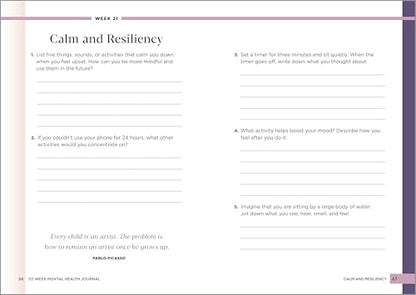 52-Week Mental Health Journal: Guided Prompts and Self-Reflection to Reduce Stress and Improve Well-Being