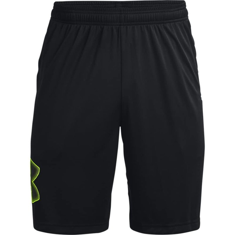 Under Armour Men's Tech Graphic 10" Shorts, Black (008)/High-Vis Yellow, Medium