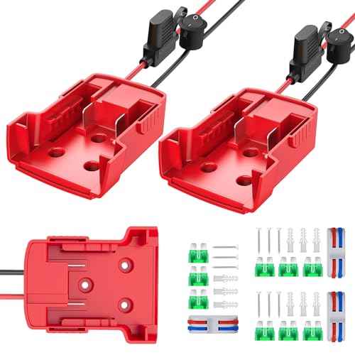 3 Packs Power Wheel Adapter Compatible with Milwaukee 18V Battery Adapter Power Wheel Battery Converter Kit with Fuse & Switch & Wire Terminals & 12 AWG Wire for DIY RC Car Robotics