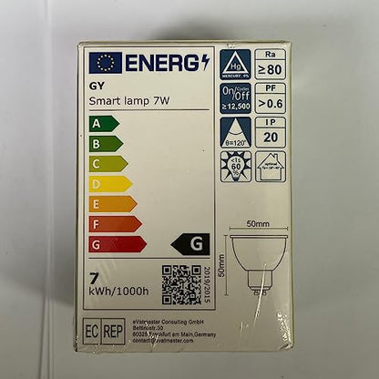 GY GU10 Smart Bulb,RGBCW Dimmable Colour Changing Alexa Light Bulbs,Compatible with Alexa&Google Home WiFi Light Bulbs(2.4GHz WiFi Only) 7W 500LM, 2 Packs