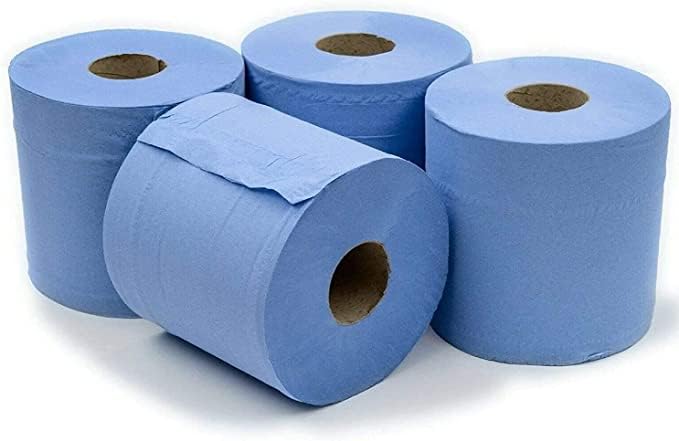 ASPECT Blue Roll Centrefeed 2 Ply Kitchen Rolls Embossed Pattern Paper Towels Strong and Absorbent Tissue Paper Wipe Away Perfect for Commercial & Kitchen Use (Blue, 12 Rolls)