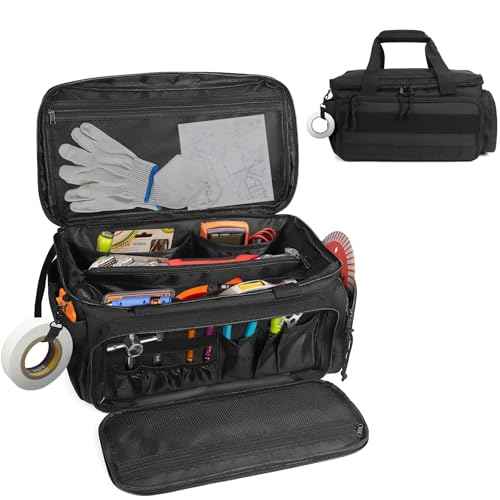 14-Inch Tool Bag for Men,300D Nylon Tool Bag with Multiple Pockets for Organizing Accessories,Heavy-Duty Tool Bags for Men with Thick and Durable Bottom