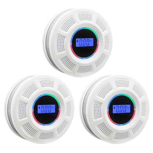 Smoke and Carbon Monoxide Detector Combo Powered by Battery, 2 in 1 CO & Smoke Alarm with LED Warning Light Indicators for Home, Travel, RV, Garage