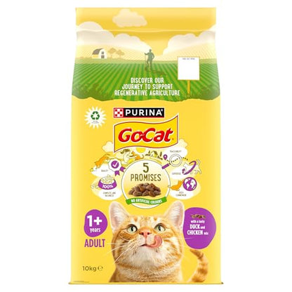 GO-CAT Chicken and Duck Dry Cat Food 10kg