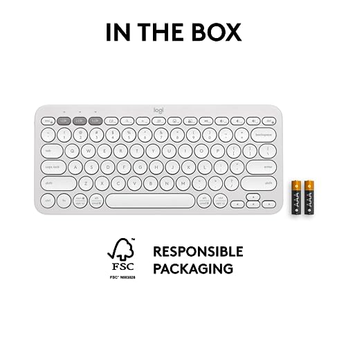Logitech Pebble Keys 2 K380s, Multi-Device Bluetooth Wireless Keyboard with Customizable Shortcuts, Slim and Portable, Easy-Switch for Windows, macOS, iPadOS, Android, Chrome OS - Tonal Graphite