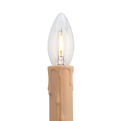 Creative Hobbies 25-Pack LED Replacement Light Bulbs for Electric Candle Lamps, Window Candles, Chandeliers - 7 Watt Equivalent Candelabra, Clear, Steady Burning, 120v 7w Bulb