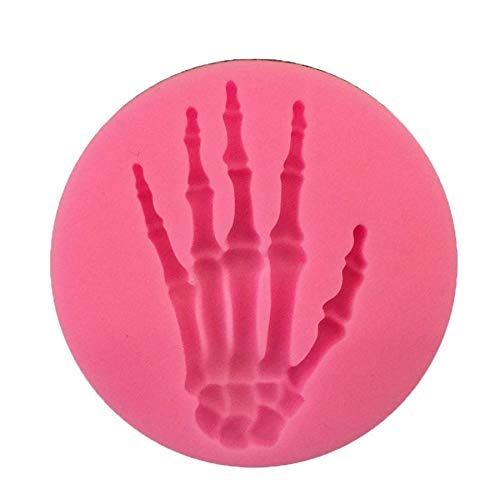 HengKe 2 Pieces Skeleton Hands Molds Halloween party for Sugarcraft, Cake Decoration, Handmade Ice Cream,Cupcake Topper, Chocolate, Pastry, Cookie Decor, Jewelry, Polymer Clay, Crafting Projects
