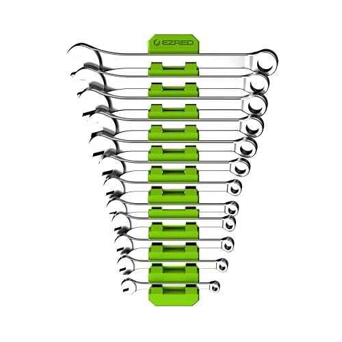 EZRED FWR12-G Magnetic Flexible 12 Slot Wrench Rack Holder Non-Marring Slim Design Storage Organization