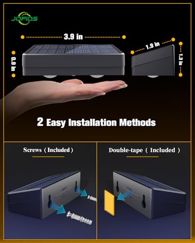 JOFIOS Solar Fence Lights 16 Pack, 50 Lumens Outdoor Solar Lights with 12 Modes RGB Color Glow LED，Waterproof, Solar Lights for Patio, Backyard, Deck, Fence, Railing