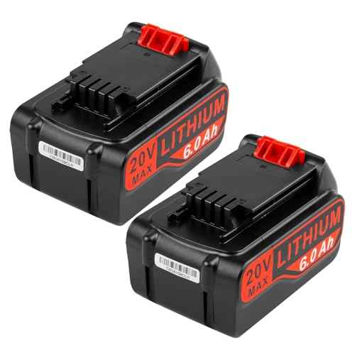ARyee LB2X4020 6.0Ah 20V Lithium Battery for Black and Decker 20Volt Max LBXR20 LB20 LBX20 LBXR2020 LBX4020 LB2X4020-OPE LBXR20-OPE LBX4020 LST220 Cordless Power Drill Tools (2pcs 20V 6Ah Battery)