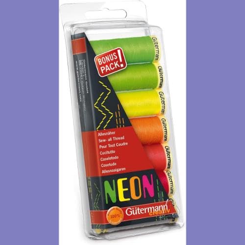 Gutermann Thread Set, Neon, 100m