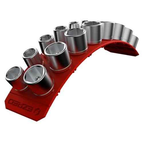 EZRED 3/8" Magnetic Flexible Socket Holder Holds 18 Sockets Ultra-Flexible Non-Marring Low Profile Design