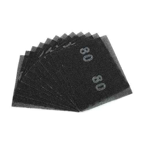 SCOTTCHEN Sanding Mesh 1/4 Sheet (12pcs) 5.5" x 4.5" for Palm Sanders Sheets 80 Grit