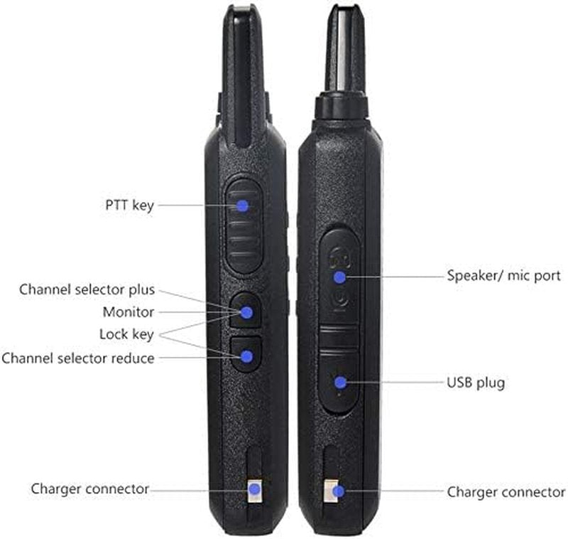 X6 Long Range Two-Way Radios - Rechargeable 3W Walkie Talkies with Earpiece | 16 Channels, 2 Pack