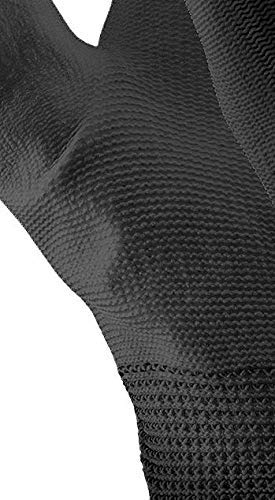 24 Pairs PU Coated Black Nylon Work Gloves. Gardening, Builders, Mechanic (XL)