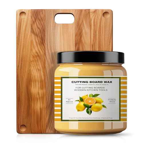 Premium Cutting Board Finish Wax - Natural Beeswax and Carnauba Wax - Improved with Lemon & Orange Oils - Beeswax Wood Polish - for Wood Butcher Blocks, Wooden Bowls - Wood Conditioner - 3.5oz