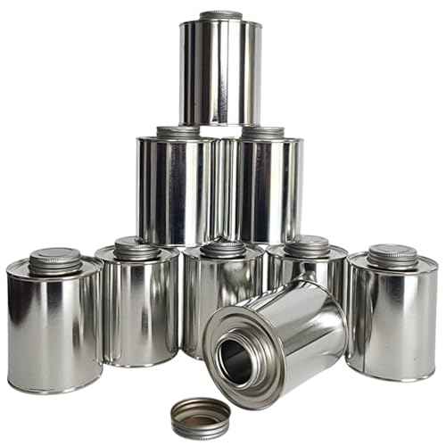 9 Pack 1 Pint Metal Utility Cans ? Made in the USA, 1-3/4" Delta Openings, Screw-On Lids, Empty, Heavy Duty Storage Containers, Multipurpose, Paints, Chemicals, Adhesives, DIY, Garage Organization