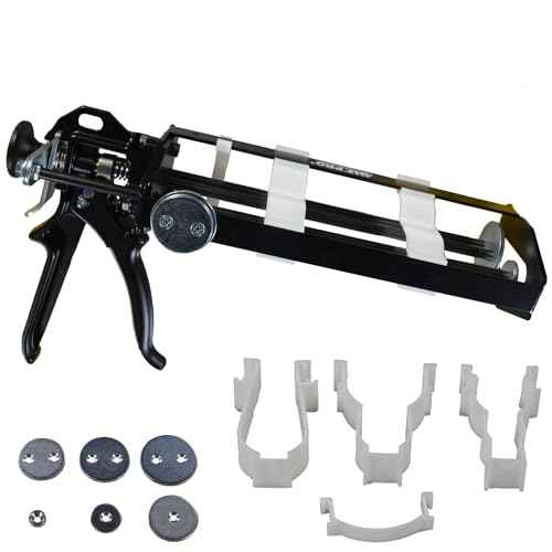 AWF PRO Dual Cartridge Epoxy Gun for 200mL, 250mL, 400 mL, 450 mL (1:1 and 2:1) Dual Component Cartridges ? 25:1 Thrust Ratio, Professional 2 Part Epoxy Gun