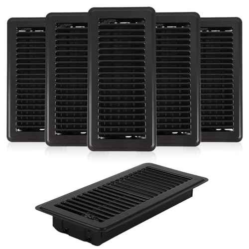 12 Pcs Black Floor Vents 4x10 Heavy Duty Metal Floor Vent Covers Vent Covers for Home Floor with Adjustment Damper Rust Proof Finish for Home Office Wall Floor Registers Grilles and Vents