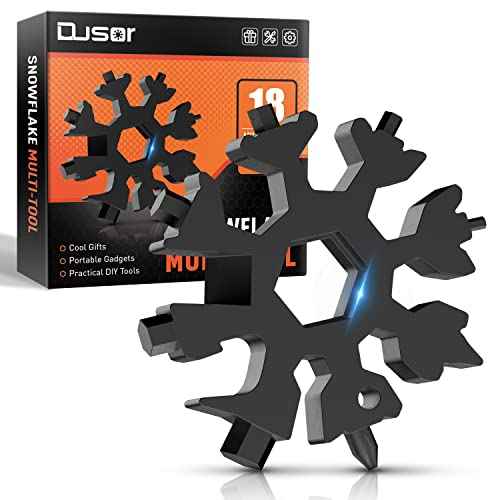 Dusor Gifts for Men Him Dad Husband, 18-in-1 Snowflake Multitool, Stocking Stuffers for Adults, Mens Gifts for Christmas, Gift for Dad Who Want Nothing, White Elephant Gift for Adults, Gadgets for Men