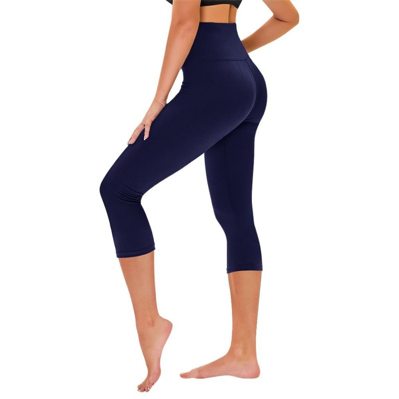 TNNZEET Capri Leggings for Women - Black Leggings with Pockets Tummy Control High Waisted Yoga Pants Workout Cycling Leggings