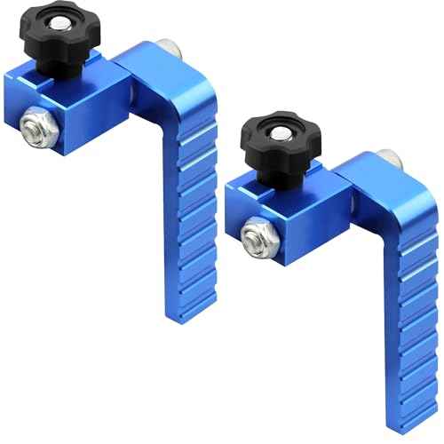 t track stop block 3-Inch Fence Flip Stop for Woodworking, Blue 2Pack