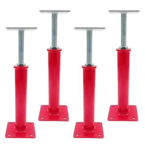 4 Pack House Floor Jack,Hand Jacks for Lifting and Leveling,11.8" - 16" Adjustable Height Range,Load Capacity Up to 11000 lb(Each),Telescoping Jack for Temporary Support